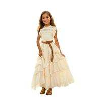 Saia Longa De Renda Irregular Para Meninas, Vestido De Princesa Fashion Para 6-12 Anos, Festa De