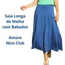 Saia Longa em Malha com Babados Amore Nice Club