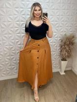 Saia Longa Femenina Evangelica com Botoes na Frente