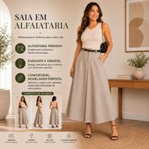 Saia longa feminina alfaiataria moda evangélica