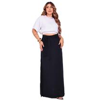 Saia Longa Feminina Com Fenda Lateral Cos Alto Sexy Saia Longa Feminina Com Fenda Lateral Cos Alto Sexy