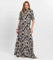 Saia Longa Feminina Estampada Endless Preto Saia Longa Feminina Estampada Endless Preto