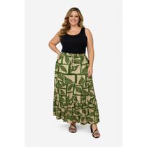 Saia Longa Feminina Malha Fria Estampada Leve Confortável