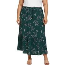 Saia Longa Feminina Malha Fria Estampada Leve Confortável