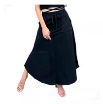 Saia Longa Feminina Moletom Cordão Recorte Fenda Cós Alto Saia Longa Feminina Moletom Cordão Recorte Fenda Cós Alto