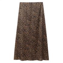 Saia Longa Feminina Vintage Com Estampa Animal, Cintura Alta, Estilo Retrô Elegante, Saia De