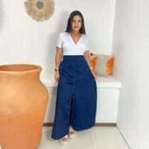 Saia Longa Fenda Frontal Moda Evangélica Feminina
