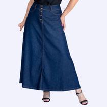 Saia Longa Jeans Com Botões - LN Moda Feminina