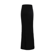 Saia Longa Maxi Feminina Preta De Cintura Alta Elegante Sem Costura Casual Para O Verão