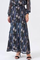 Saia Longa PKS Tule Estampa Blue Stone Saia Longa PKS Tule Estampa Blue Stone