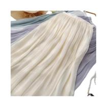 Saia Longa Plissada Feminina De Verão, Modelo Evasê Slim, Estilo Streetwear, Elegante, Meia-Longa,