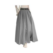 Saia Longa Plissada Vintage Coreana De Cintura Alta Para Mulheres, Solta E Sólida, Ideal Para