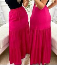 Saia longa rosa pink cetim com babado tamanho 40 Saia longa rosa pink cetim com babado tamanho 40