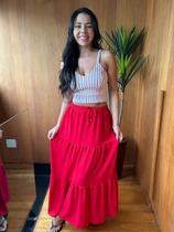Saia Longa Tres Marias Vemelha Moda Feminina
