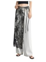 Saia MakeMechic Floral Mesh Wrap Tie Side preta para mulheres Saia MakeMechic Floral Mesh Wrap Tie Side preta para mulheres