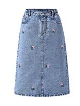 Saia MakeMechic Y2k Jeans Elástica de Cintura Alta Girl 9Y Flower Saia MakeMechic Y2k Jeans Elástica de Cintura Alta Girl 9Y Flower