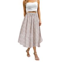 Saia maxi Abaadlw para mulheres de comprimento médio com bolsos Saia maxi Abaadlw para mulheres de comprimento médio com bolsos