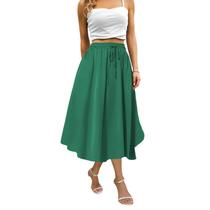 Saia maxi Abaadlw para mulheres de comprimento médio com bolsos Saia maxi Abaadlw para mulheres de comprimento médio com bolsos