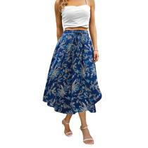 Saia maxi Abaadlw para mulheres longa midi com bolsos pretos