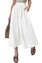 Saia maxi CFLONGE 2025 Bohemian Flowy de cintura alta para mulheres Saia maxi CFLONGE 2025 Bohemian Flowy de cintura alta para mulheres