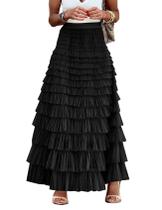 Saia maxi de tule Flygo preta de cintura alta tamanho M Saia maxi de tule Flygo preta de cintura alta tamanho M