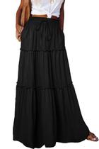 Saia maxi EARKOHA feminina casual de cintura alta com estampa estampada Saia maxi EARKOHA feminina casual de cintura alta com estampa estampada