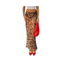Saia Maxi Estampada De Leopardo Para Mulheres, Sexy, Elegante, Casual, Para Escritório, Festa,