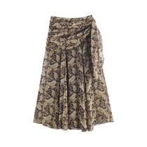 Saia Maxi Flare Com Estampa Boho Para Mulheres, Saia Longa Plissada Em Camadas, Cintura Média