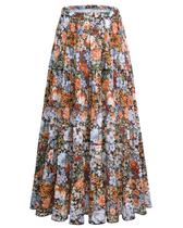 Saia maxi GVAOO Chiffon Flowy Elástica de Cintura Alta para Mulheres Saia maxi GVAOO Chiffon Flowy Elástica de Cintura Alta para Mulheres