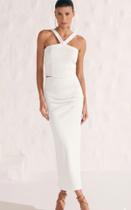Saia Maxi Midi em Canelado Soft Line Branco M Marca Linzzi tamanho:M