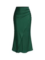 Saia maxi SOLY HUX Elegant Wrap, cintura alta, franzida, verde escuro Saia maxi SOLY HUX Elegant Wrap, cintura alta, franzida, verde escuro