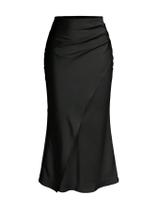 Saia maxi SOLY HUX Elegant Wrap, cintura alta, rabo de peixe franzido
