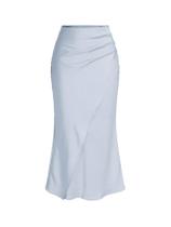 Saia maxi SOLY HUX feminina, envoltório de cetim, cintura alta, azul claro