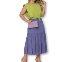 saia midi 3 marias evangélica feminino viscos moda