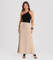 Saia Midi Acetinada Dianna Rosa