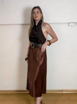 Saia midi acetinada