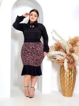 Saia Midi Babado Moda Evangelica Social Tubinho Oferta Atacado Congressos Igreja Jovens