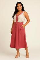 Saia Midi Clochard em Linho Difato Saia Midi Clochard em Linho Difato