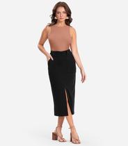 Saia Midi Com Bolso Endless Preto