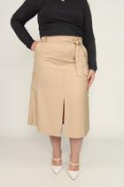 Saia midi com bolsos cargo