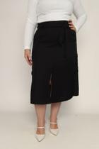 Saia midi com bolsos cargo