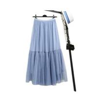 Saia Midi De Tule Transparente Em Camadas Para Mulheres, Elegante Para Primavera E Verão