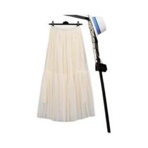 Saia Midi De Tule Transparente Em Camadas Para Mulheres, Elegante Para Primavera E Verão