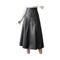 Saia Midi Elegante De Couro PU De Cintura Alta Para Mulheres ZANZEA Moda Escritório Festa