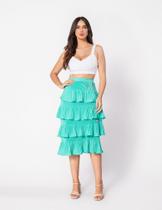 Saia midi em camadas Saia midi em camadas