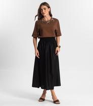 Saia Midi Endless Preto Saia Midi Endless Preto