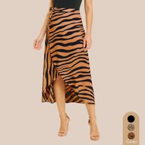 Saia Midi Envelope Viscolinho Transpassada Estilosa Linha Luxo Serena Saia Midi Envelope Viscolinho Transpassada Estilosa Linha Luxo Serena