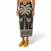 Saia Midi Estampada Coqueiral Feminina Farm Saia Midi Estampada Coqueiral Feminina Farm