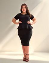 Saia Midi Evangelica Lápis Tubinho Secretaria Culto Estampado Feminino Oferta