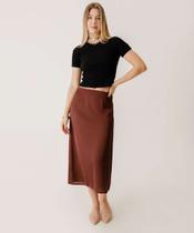 Saia Midi Feminina Cetim Marisa-15715